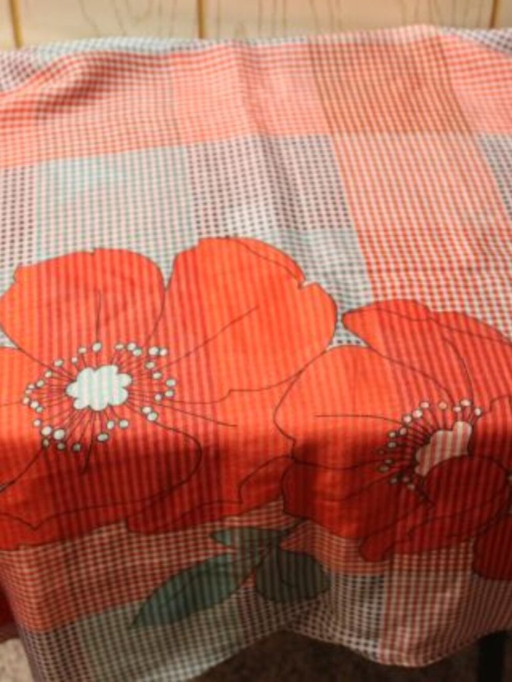 Poppies Scarf or Table Runner - VIntage